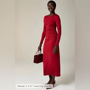 J.Crew Long-sleeve dress in jersey crepe Size S CF784